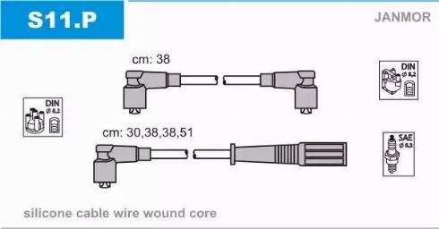 Janmor S11.P - Комплект проводов зажигания parts5.com