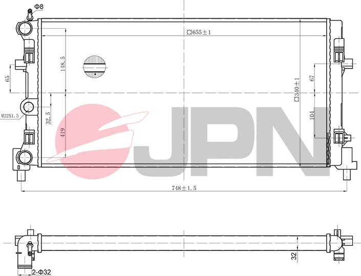 JPN 60C9064-JPN - Radiaator,mootorijahutus parts5.com