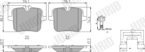 Jurid 574038J - Set placute frana,frana disc parts5.com