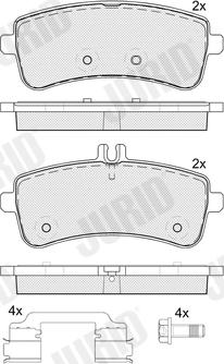 Jurid 574101J - Komplet zavornih oblog, ploscne (kolutne) zavore parts5.com