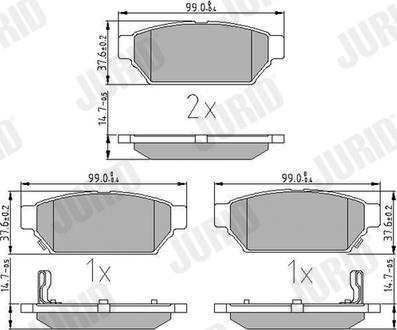 Jurid 571943J - Komplet zavornih oblog, ploscne (kolutne) zavore parts5.com