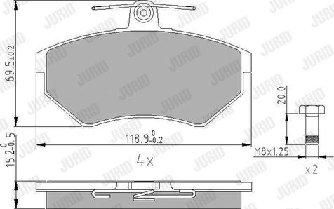 Jurid 571969J - Kit de plaquettes de frein, frein à disque parts5.com