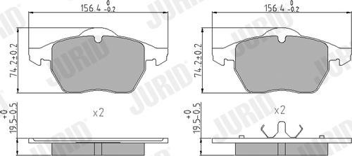 Jurid 571935J - Set placute frana,frana disc parts5.com