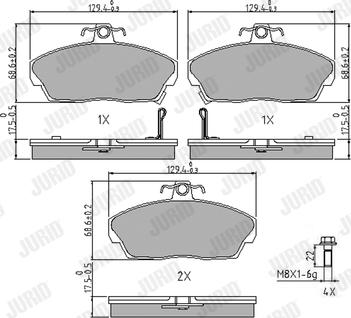 Jurid 571438J - Σετ τακάκια, δισκόφρενα parts5.com