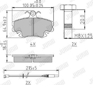 Jurid 571526J - Sada brzdových destiček, kotoučová brzda parts5.com