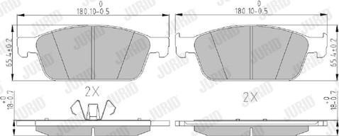 Jurid 573460J - Komplet zavornih oblog, ploscne (kolutne) zavore parts5.com