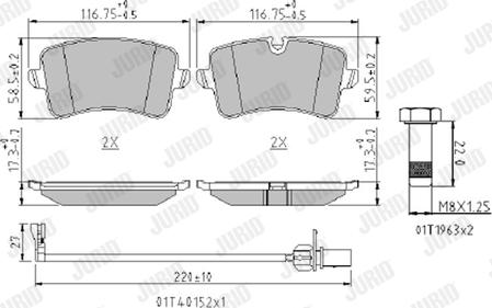 Jurid 573428J - Fren balata seti, diskli fren parts5.com