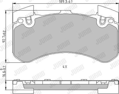 Jurid 573649J - Комплект спирачно феродо, дискови спирачки parts5.com