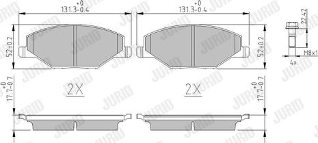 Jurid 573601J - Komplet pločica, disk-kočnica parts5.com