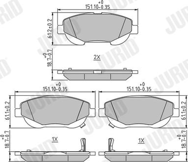 Jurid 573631J - Komplet kočnih obloga, disk kočnica parts5.com