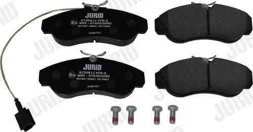 Jurid 573061J - Sada brzdových platničiek kotúčovej brzdy parts5.com