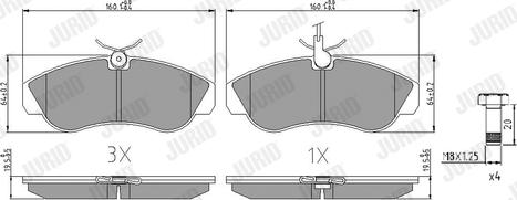 Jurid 573061J - Sada brzdových platničiek kotúčovej brzdy parts5.com