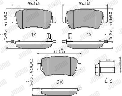 Jurid 573122J - Brake Pad Set, disc brake parts5.com