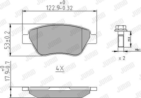 Jurid 573170J - Komplet kočnih obloga, disk kočnica parts5.com