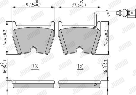 Jurid 573809J - Sada brzdových platničiek kotúčovej brzdy parts5.com