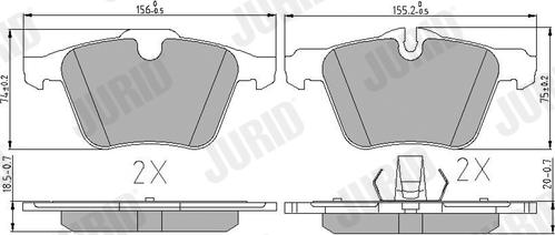 Jurid 573346J - Sada brzdových platničiek kotúčovej brzdy parts5.com