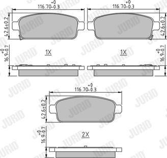 Jurid 573335J - Fékbetétkészlet, tárcsafék parts5.com