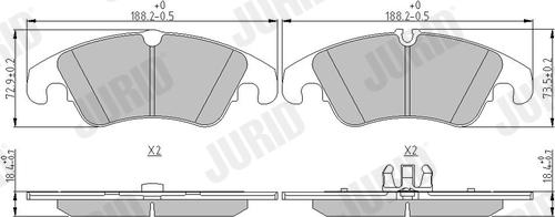 Jurid 573247J - Комплект спирачно феродо, дискови спирачки parts5.com