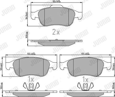 Jurid 573268J - Komplet zavornih oblog, ploscne (kolutne) zavore parts5.com