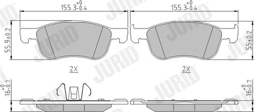 Jurid 573779J - Set placute frana,frana disc parts5.com