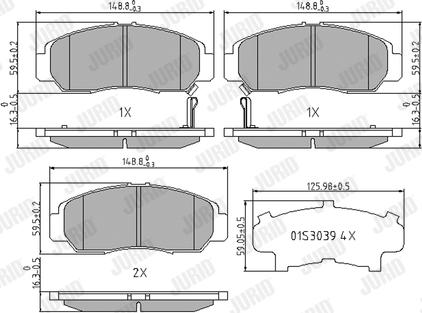 Jurid 572449J - Σετ τακάκια, δισκόφρενα parts5.com