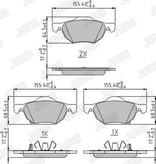 Jurid 572480J - Kit de plaquettes de frein, frein à disque parts5.com