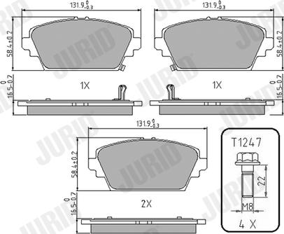 Jurid 572429J - Brake Pad Set, disc brake parts5.com