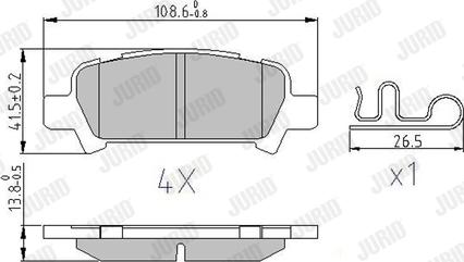 Jurid 572424J - Kit de plaquettes de frein, frein à disque parts5.com