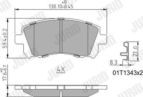 Jurid 572423J - Kit de plaquettes de frein, frein à disque parts5.com