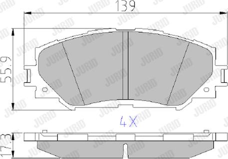 Jurid 572598J - Kit de plaquettes de frein, frein à disque parts5.com