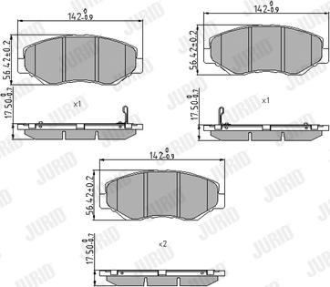 Jurid 572504J - Komplet pločica, disk-kočnica parts5.com