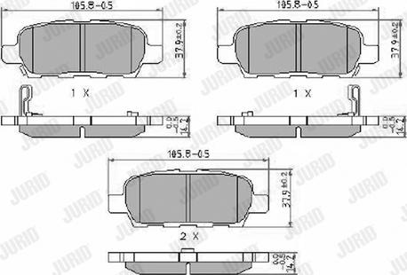 Jurid 572501J - Fékbetétkészlet, tárcsafék parts5.com