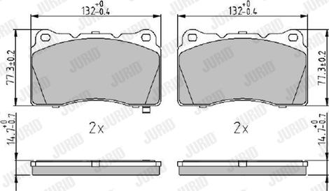 Jurid 572508J - Σετ τακάκια, δισκόφρενα parts5.com