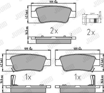 Jurid 572606J - Fékbetétkészlet, tárcsafék parts5.com