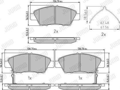 Jurid 572637J - Set placute frana,frana disc parts5.com