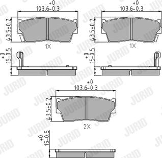 Jurid 572166J - Komplet kočnih obloga, disk kočnica parts5.com