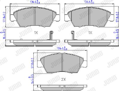 Jurid 572340J - Комплект спирачно феродо, дискови спирачки parts5.com