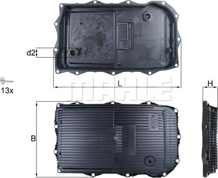 KNECHT HX 184 KIT - Oil sump, automatic transmission parts5.com