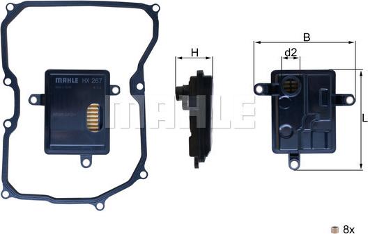 KNECHT HX 267D - Hidrolik filtre, otomatik şanzıman parts5.com