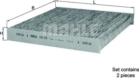 KNECHT LAK 216 - Filtr, wentylacja przestrzeni pasażerskiej parts5.com