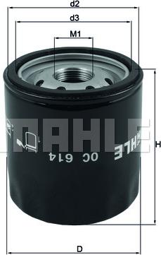 KNECHT OC 614 - Маслен филтър parts5.com