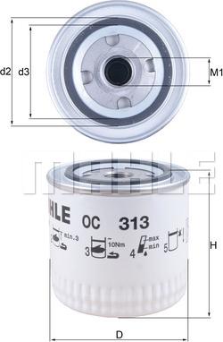 KNECHT OC 313 - Öljynsuodatin parts5.com