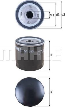 KNECHT OC 243 - Oljni filter parts5.com