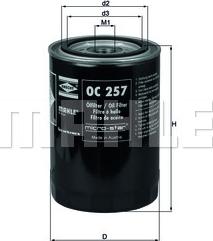 KNECHT OC 257 - Oljni filter parts5.com