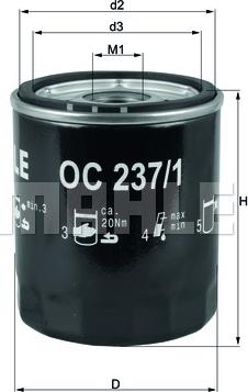 KNECHT OC 237/1 - Oil Filter parts5.com