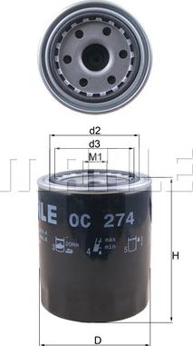 KNECHT OC 274 - Öljynsuodatin parts5.com