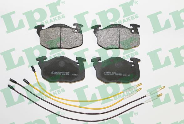 LPR 05P384 - Sada brzdových destiček, kotoučová brzda parts5.com