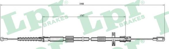 LPR C0050B - Ντίζα, φρένο ακινητοποίησης parts5.com