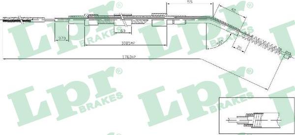 LPR C0068B - Cablu, frana de parcare parts5.com