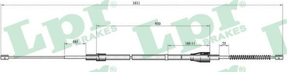 LPR C0809B - Żażné lanko parkovacej brzdy parts5.com